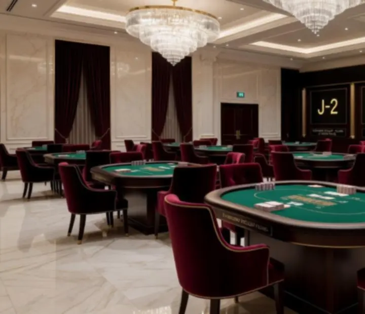 Vue d'ensemble lumineuse d'une salle de tournoi de cartes en France avec un plateau de diffusion
