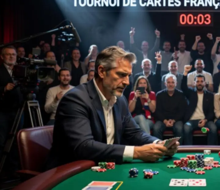 Moment décisif d’un tournoi avec joueurs concentrés autour d’une table
